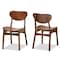 Baxton Studio Katya Mid-Century Modern Walnut Brown Finished Wood 2-Piece Dining Chair Set 183-11637-Zoro - alternate 1